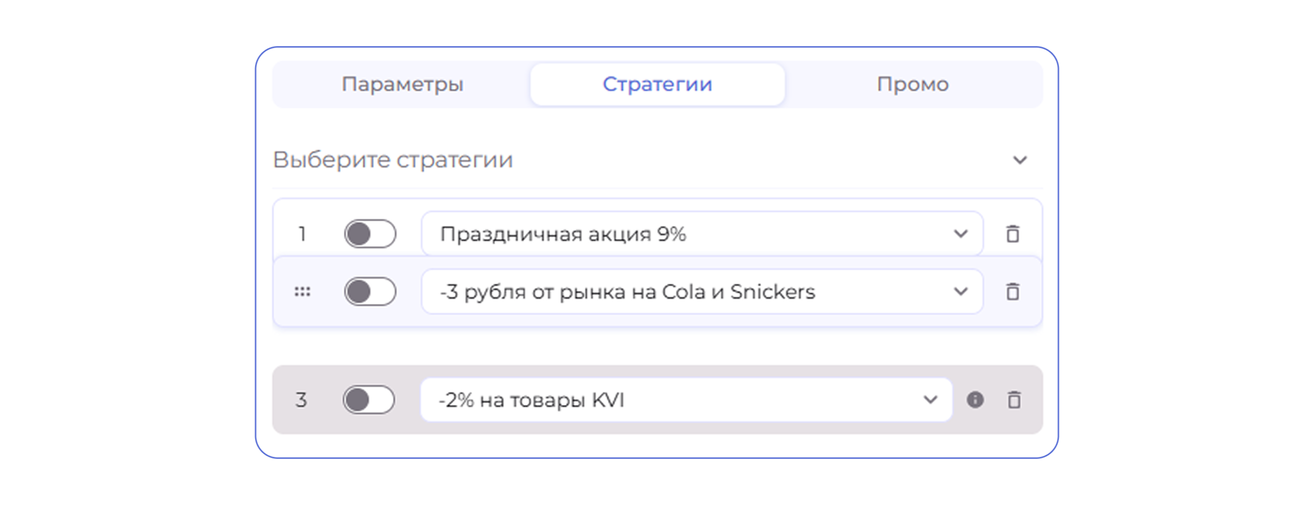 приоритизация стратегий в претиум